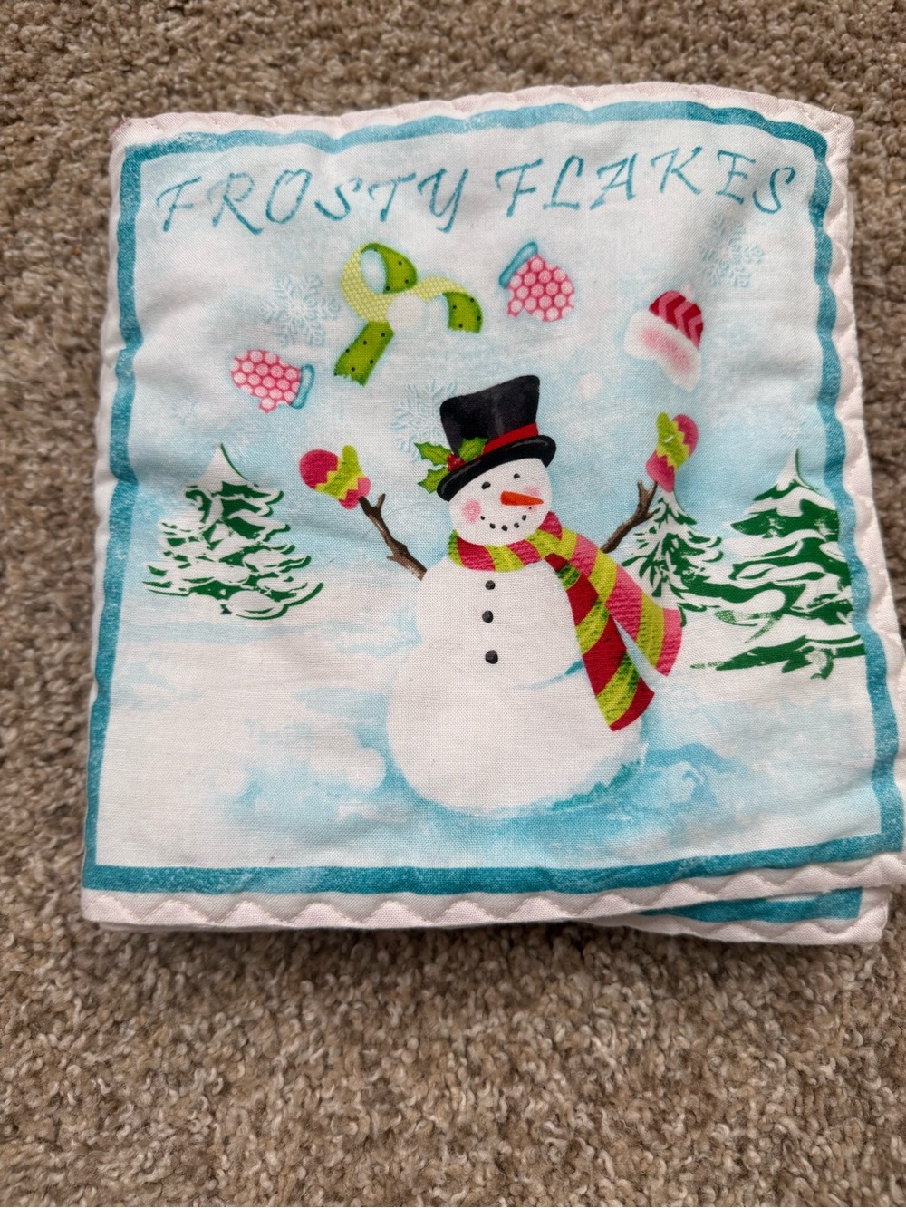 Vintage Frosty Flakes Fabric Soft Book Dana Brooks Henry Glass Completed Cloth